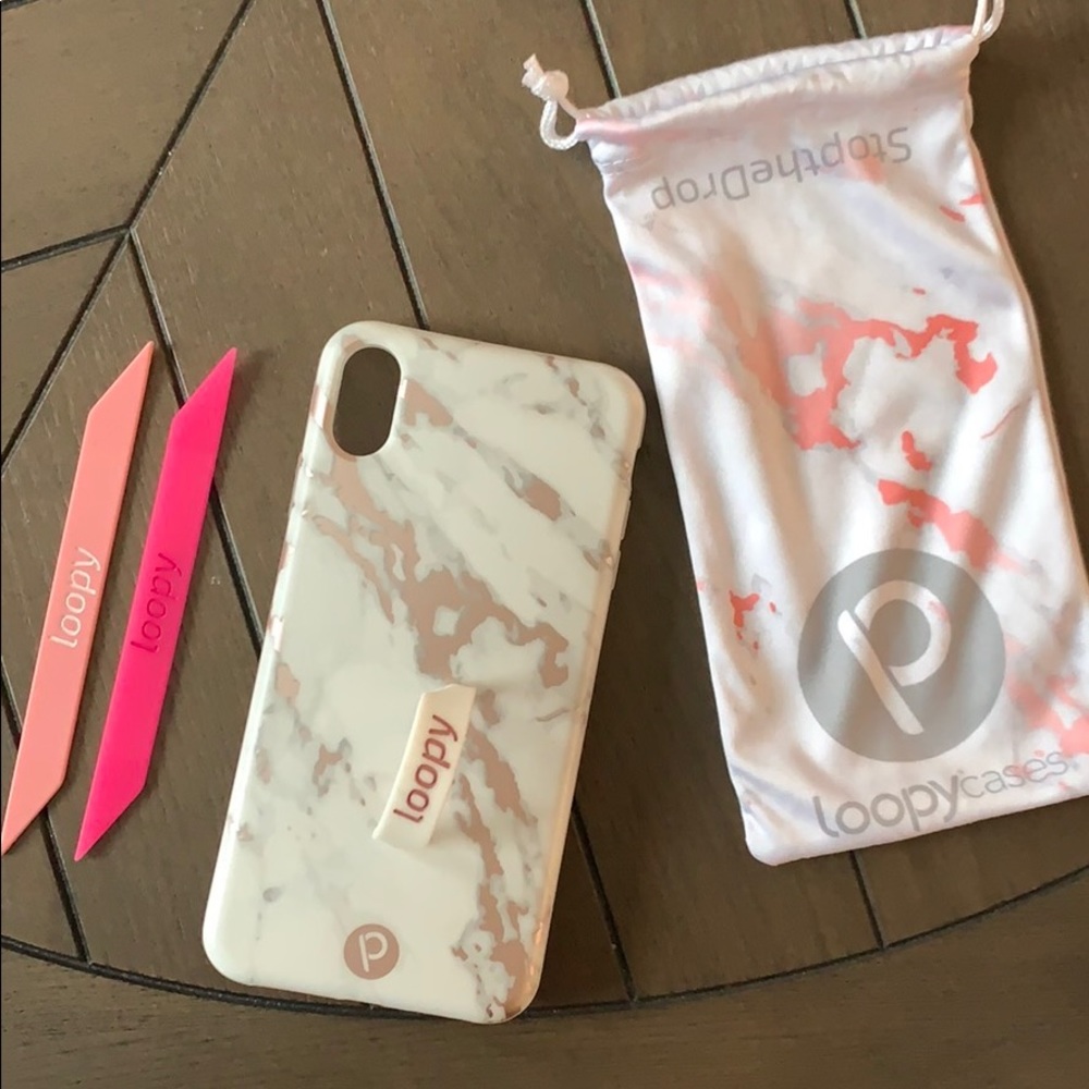 IPhone XS Max loopy case rose marble